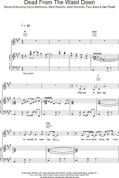 open zoom image for Dead From The Waist Down - Piano/Vocal/Guitar, New, Main