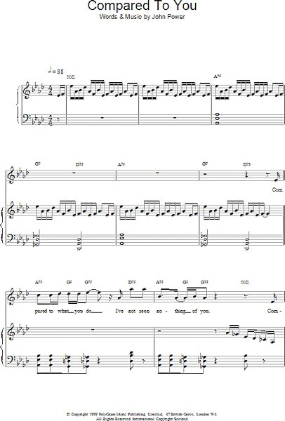 open zoom image for Compared To You - Piano/Vocal/Guitar, New, Main