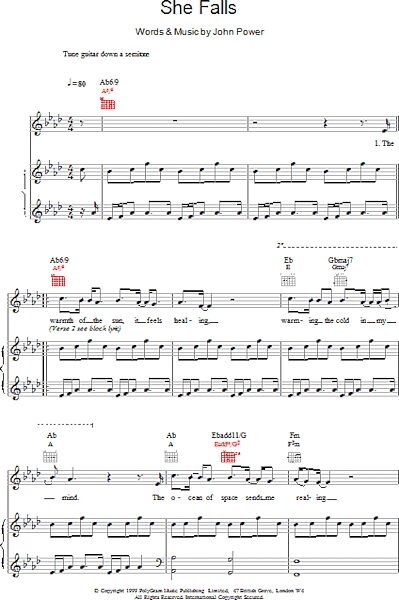 open zoom image for She Falls - Piano/Vocal/Guitar, New, Main