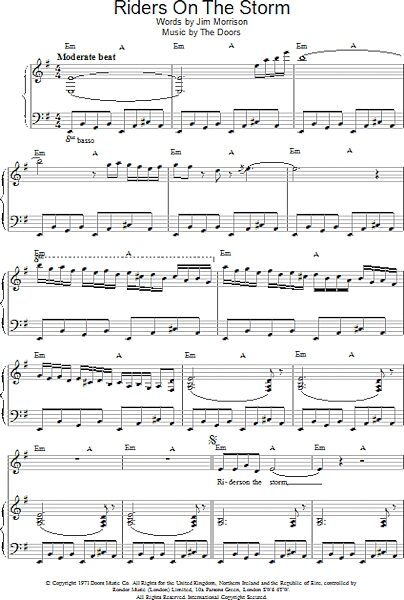 open zoom image for Riders On The Storm - Piano/Vocal/Guitar, New, Main