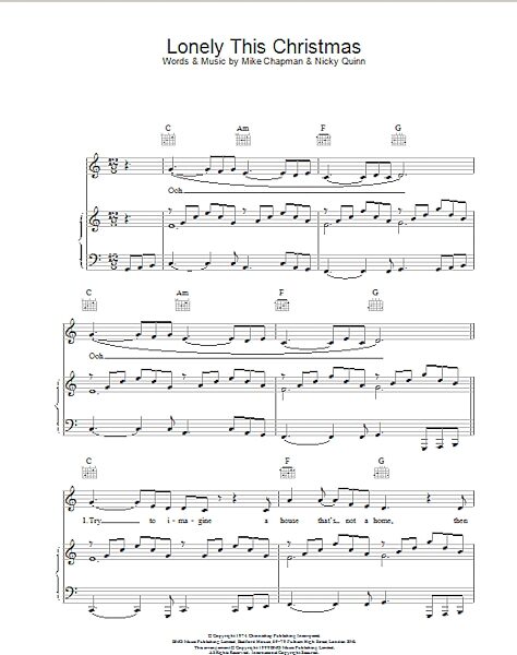 open zoom image for Lonely This Christmas - Piano/Vocal/Guitar, New, Main
