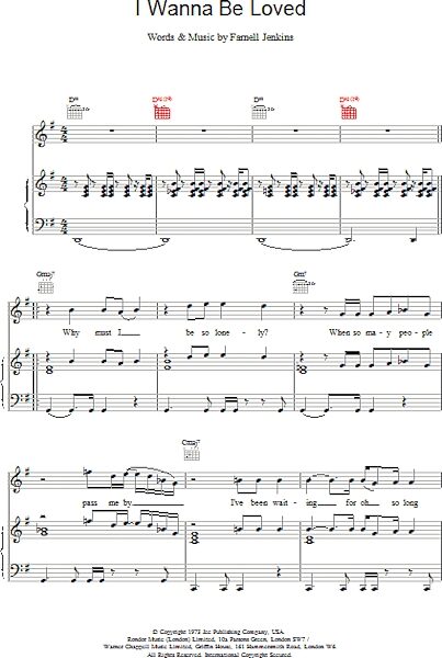 open zoom image for I Wanna Be Loved - Piano/Vocal/Guitar, New, Main