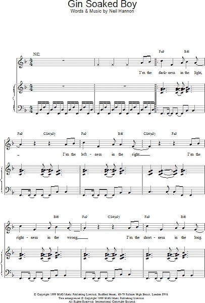 open zoom image for Gin Soaked Boy - Piano/Vocal/Guitar, New, Main