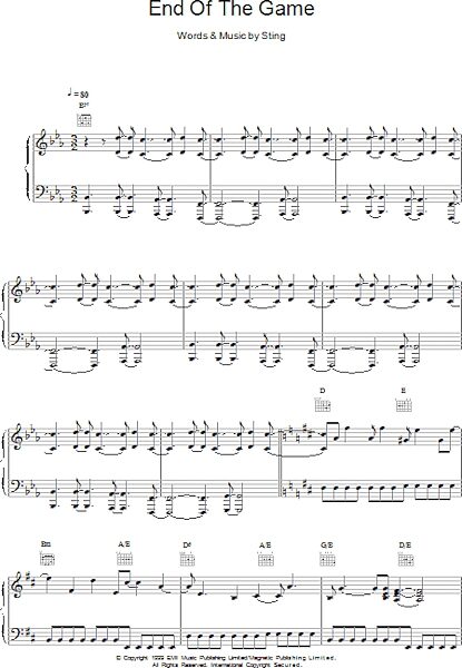 open zoom image for End Of The Game - Piano/Vocal/Guitar, New, Main
