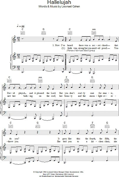 open zoom image for Hallelujah - Piano/Vocal/Guitar, New, Main