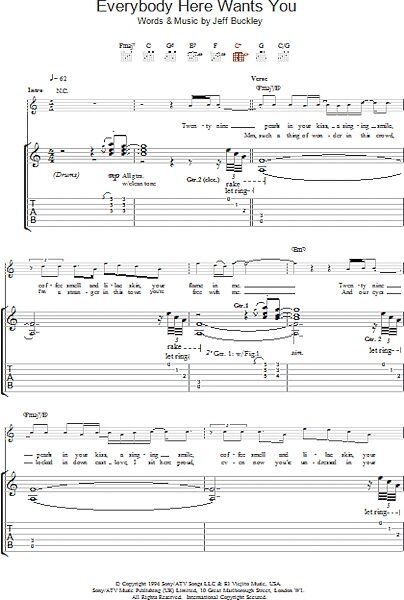 open zoom image for Everybody Here Wants You - Guitar TAB, New, Main