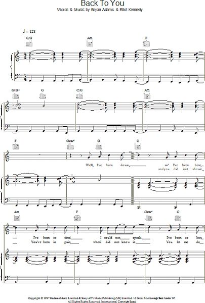 open zoom image for Back To You - Piano/Vocal/Guitar, New, Main
