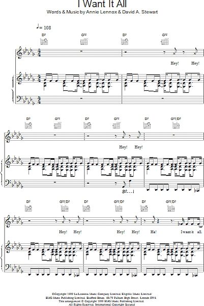 open zoom image for I Want It All - Piano/Vocal/Guitar, New, Main
