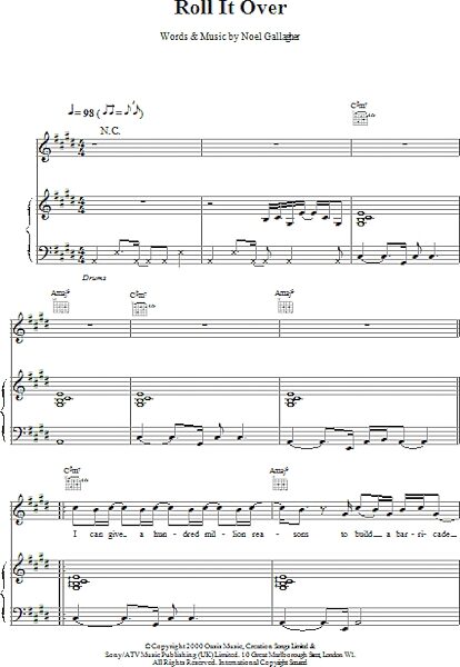 open zoom image for Roll It Over - Piano/Vocal/Guitar, New, Main