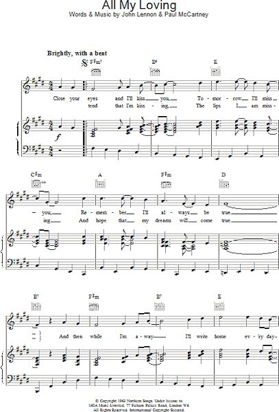 open zoom image for All My Loving - Piano/Vocal/Guitar, New, Main