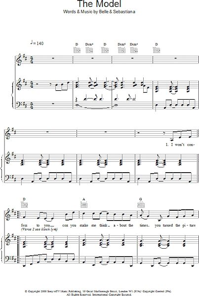 open zoom image for The Model - Piano/Vocal/Guitar, New, Main