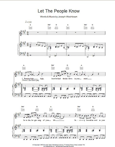 open zoom image for Let The People Know - Piano/Vocal/Guitar, New, Main
