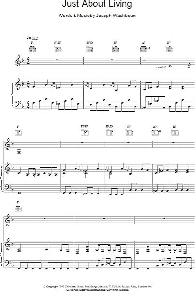 open zoom image for Just About Living - Piano/Vocal/Guitar, New, Main