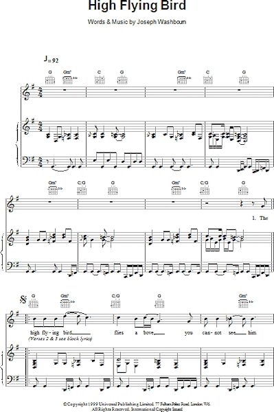 open zoom image for High Flying Bird - Piano/Vocal/Guitar, New, Main