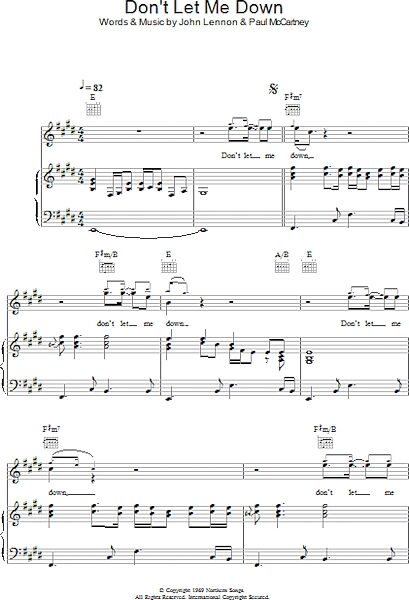open zoom image for Don't Let Me Down - Piano/Vocal/Guitar, New, Main