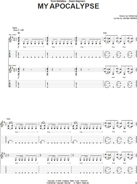 open zoom image for My Apocalypse - Guitar TAB, New, Main