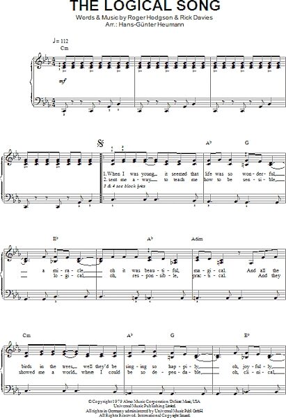 open zoom image for The Logical Song - Easy Piano, New, Main