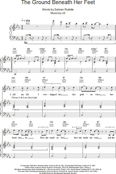 open zoom image for The Ground Beneath Her Feet - Piano/Vocal/Guitar, New, Main