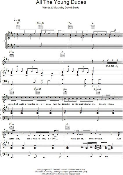 open zoom image for All The Young Dudes - Piano/Vocal/Guitar, New, Main