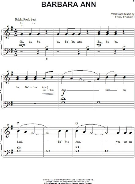 open zoom image for Barbara Ann - Big Note Piano, New, Main