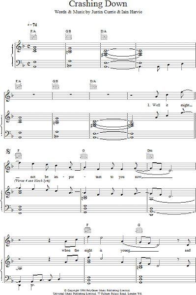 open zoom image for Crashing Down - Piano/Vocal/Guitar, New, Main