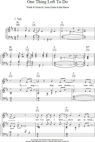 open zoom image for One Thing Left To Do - Piano/Vocal/Guitar, New, Main
