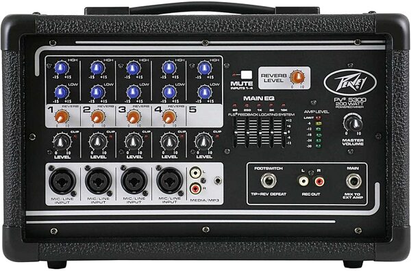 open zoom image for Peavey PV-5300 Powered Mixer, Action Position Back