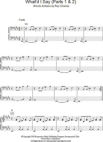 open zoom image for What'd I Say - Piano/Vocal/Guitar, New, Main