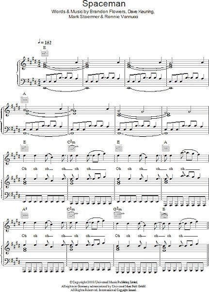 open zoom image for Spaceman - Piano/Vocal/Guitar, New, Main