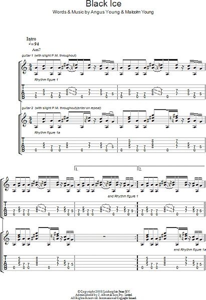 open zoom image for Black Ice - Guitar TAB, New, Main