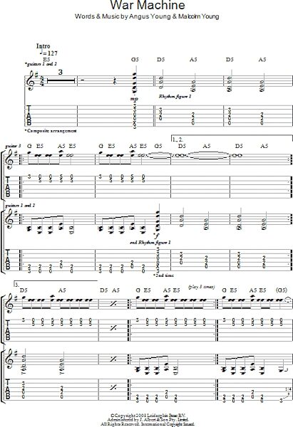 open zoom image for War Machine - Guitar TAB, New, Main
