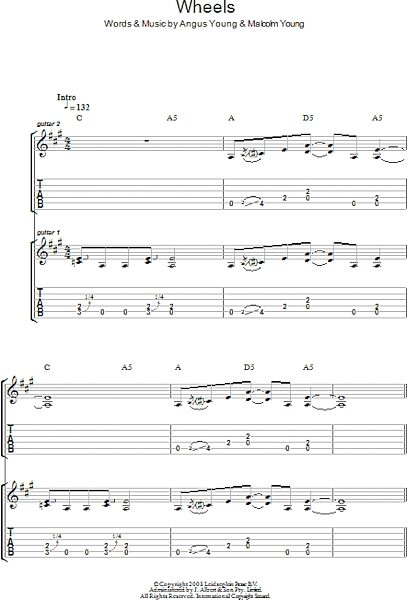 open zoom image for Wheels - Guitar TAB, New, Main