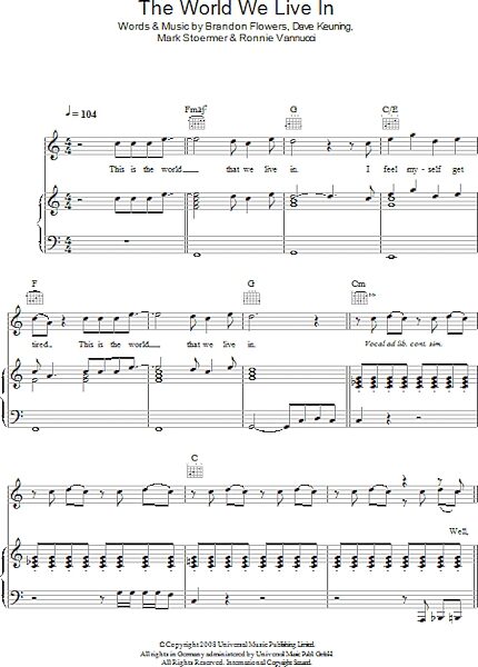 open zoom image for The World We Live In - Piano/Vocal/Guitar, New, Main