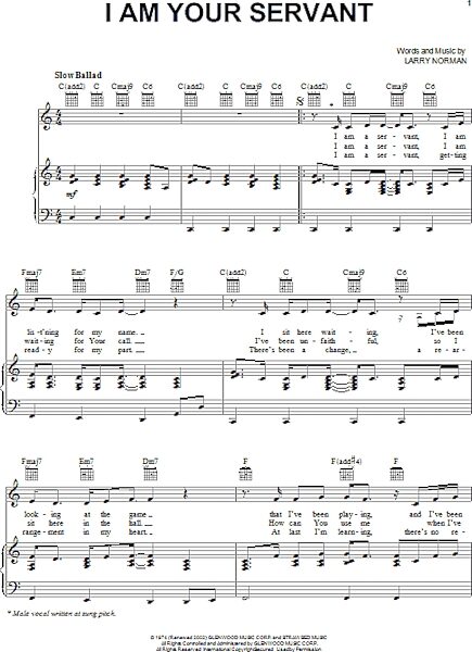 open zoom image for I Am Your Servant - Piano/Vocal/Guitar, New, Main