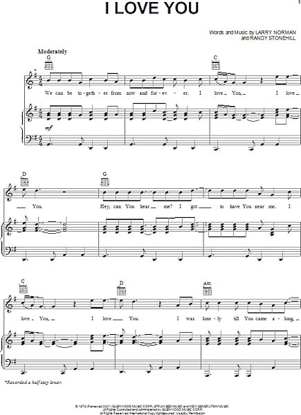 open zoom image for I Love You - Piano/Vocal/Guitar, New, Main