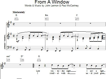 open zoom image for From A Window - Piano/Vocal/Guitar, New, Main