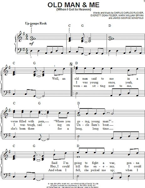 open zoom image for Old Man & Me (When I Get To Heaven) - Easy Piano, New, Main