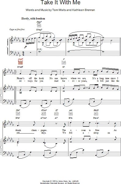 open zoom image for Take It With Me - Piano/Vocal/Guitar, New, Main