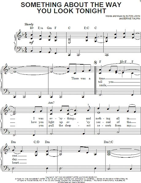 open zoom image for Something About The Way You Look Tonight - Easy Piano, New, Main