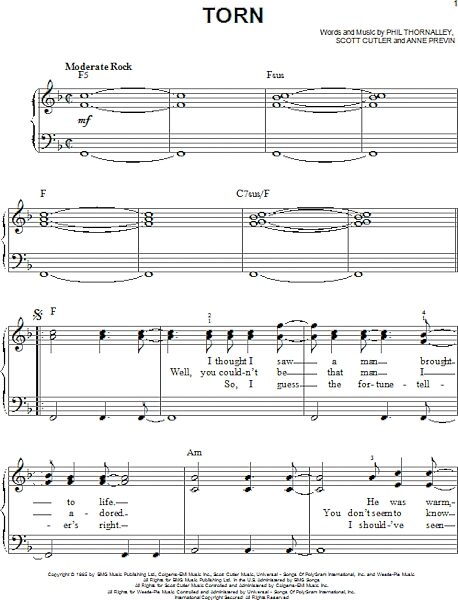 open zoom image for Torn - Easy Piano, New, Main