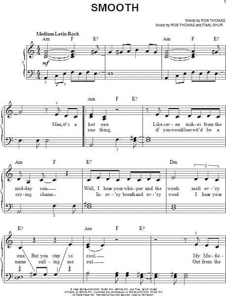 open zoom image for Smooth - Easy Piano, New, Main