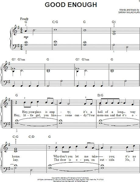 open zoom image for Good Enough - Easy Piano, New, Main