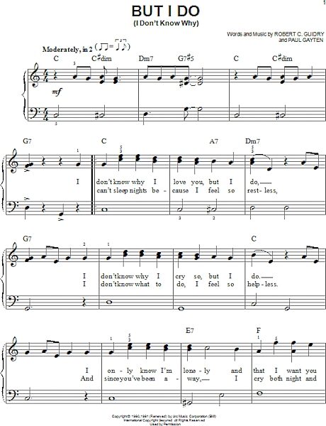 open zoom image for But I Do (I Don't Know Why) - Easy Piano, New, Main