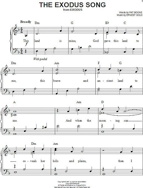 open zoom image for The Exodus Song - Easy Piano, New, Main