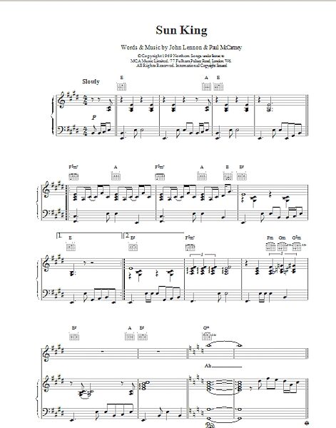 open zoom image for Sun King - Piano/Vocal/Guitar, New, Main