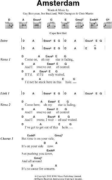 open zoom image for Amsterdam - Guitar Chords/Lyrics, New, Main