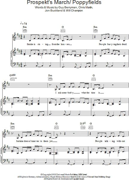 open zoom image for Prospekt's March / Poppyfields - Piano/Vocal/Guitar, New, Main