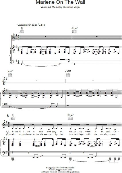 open zoom image for Marlene On The Wall - Piano/Vocal/Guitar, New, Main