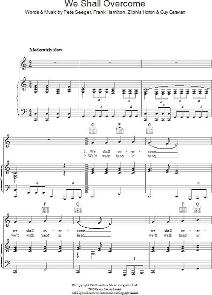 open zoom image for We Shall Overcome - Piano/Vocal/Guitar, New, Main