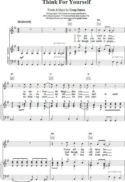 open zoom image for Think For Yourself - Piano/Vocal/Guitar, New, Main